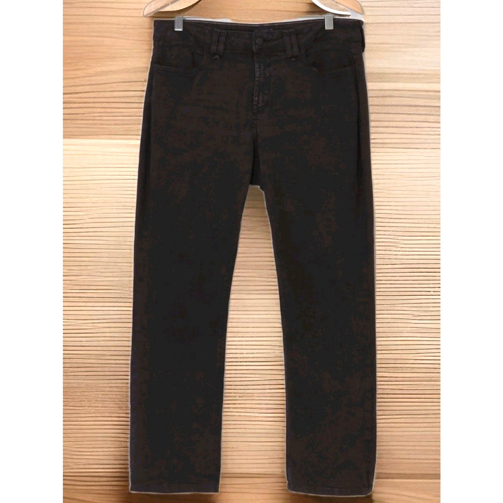 NYDJ Women's 14P Jeans Brown Marilyn Straight Leg Stretch Denim Petite High Rise